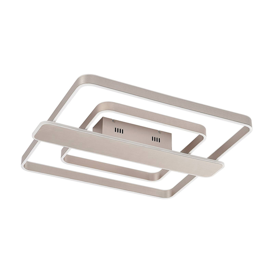 Lucande Linetti -LED-kattovalaisin, nikkeli, 70 cm