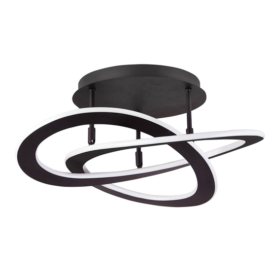 LED-kattovalaisin Charlie, Ø 52 cm, musta
