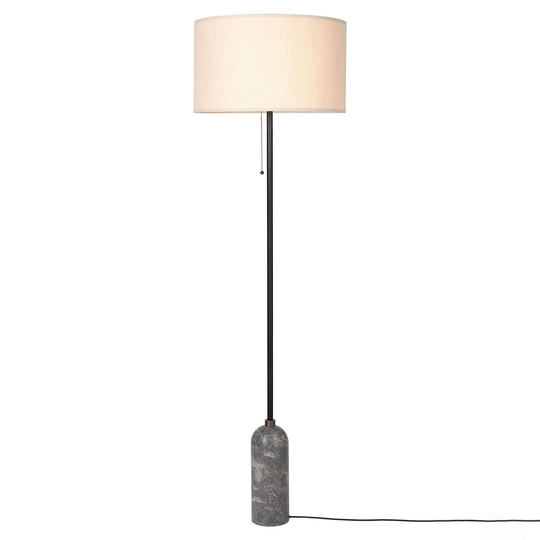 GUBI Gravity -lattiavalo, harmaa-marmori/creme