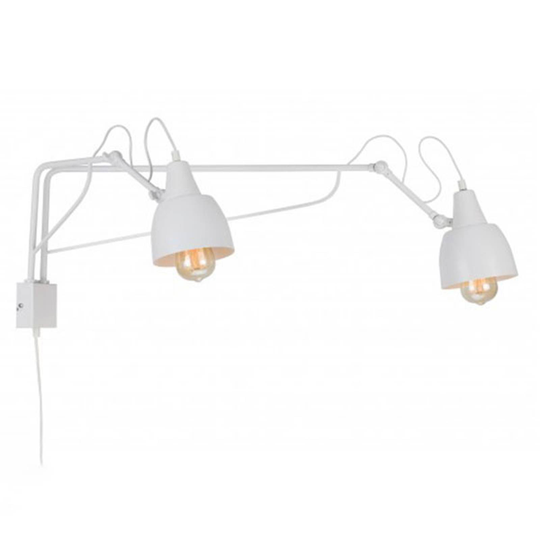 Seinävalaisin 1002, pistoke, 2-lamp., valkoinen