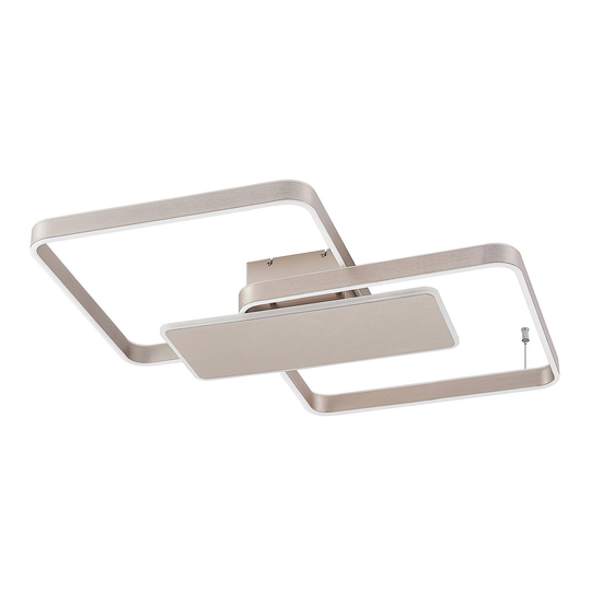 Lucande Kadira -LED-kattovalaisin 80 cm nikkeli
