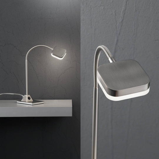 LED-pöytävalaisin Tobias, matta nikkeli