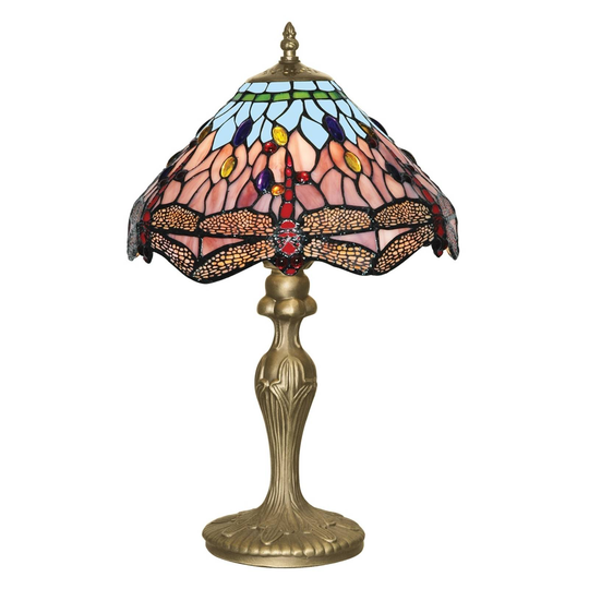 Lumoava Tiffany-tyylinen DRAGONFLY-pöytävalaisin