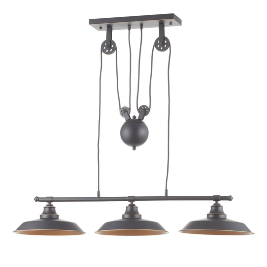 Westinghouse Iron Hill -riippuvalo, 3-lamp. musta