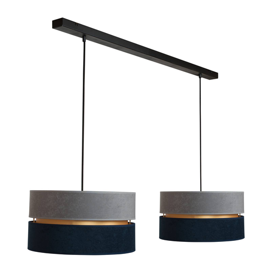 Riippuvalo Duo sininen/harmaa/kulta Ø40cm 2 valoa