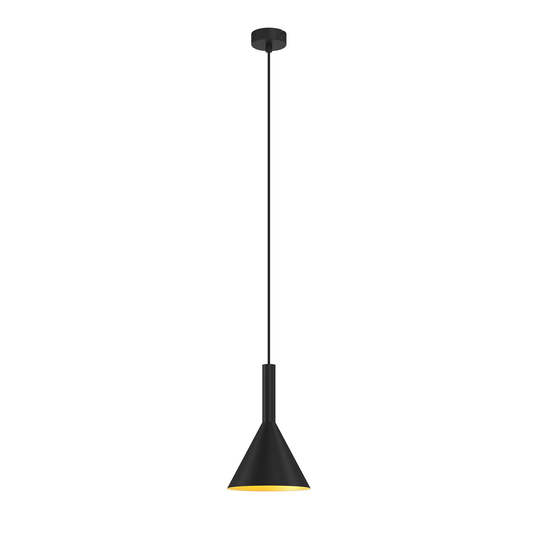 Arcchio Tadej -riippuvalo 1-lamp. 19cm musta-kulta