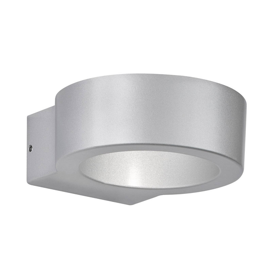 LED-ulkoseinävalaisin Torres, pyöreä, hopea