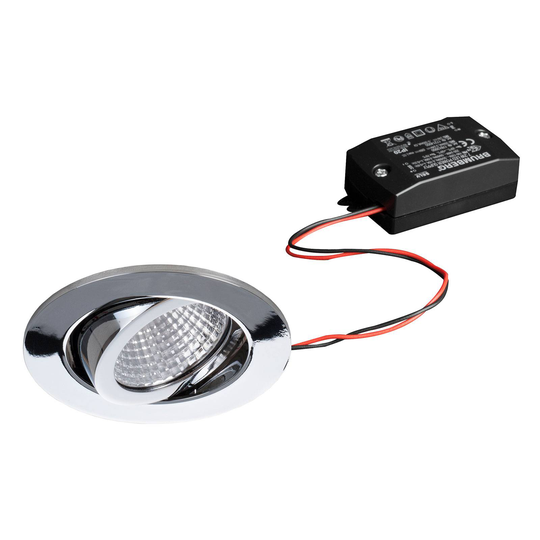 BRUMBERG-LED-uppokohdevalo 38° pyöreä kromi 2700K