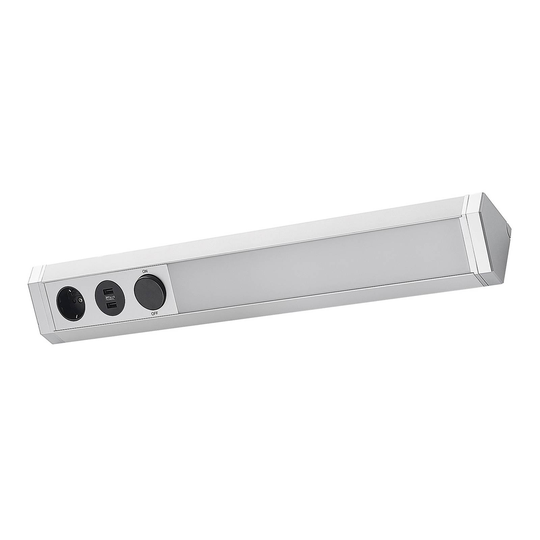 Arcchio Ekam -LED-kaapinalusvalaisin, USB, hopea