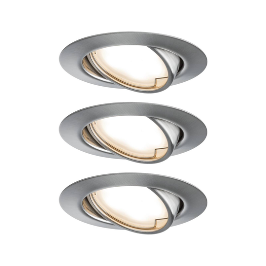 Paulmann Base -LED-uppokohdevalo 3 kpl, rauta