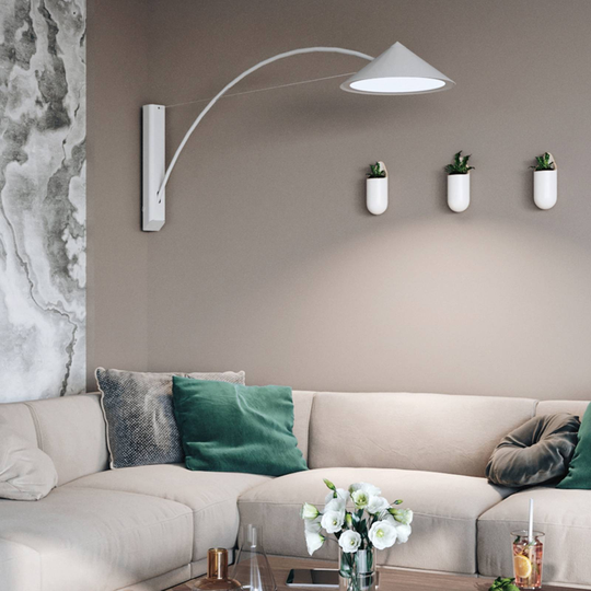 Prandina Flyer W3 -LED-seinälamppu valkoinen 3000K