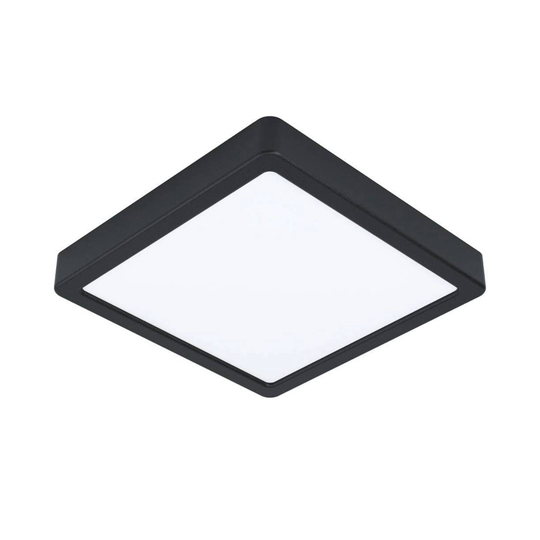 Fueva 5 -LED-kattovalaisin, IP20 musta, 21 x 21 cm