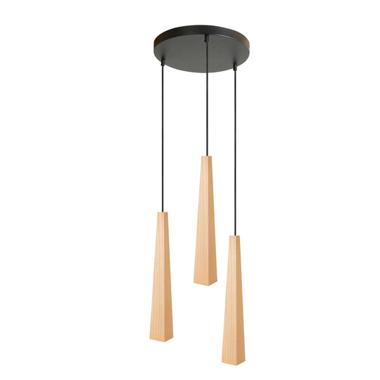 Envolight Wooden Square Cones-valo pyöreä, 3 valoa