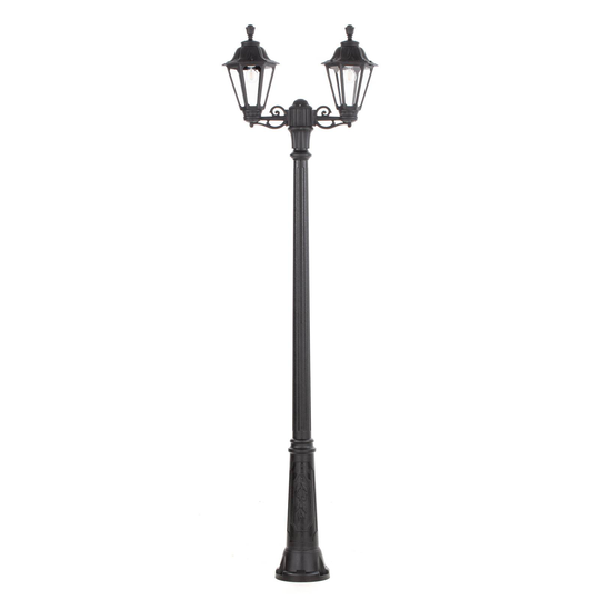LED-lyhtypylväs Ricu Bisso/Rut 2 valoa 2700K musta