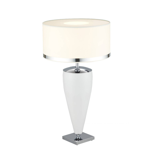 Pöytälamppu Lund, valkoinen/opaali, korkeus 60 cm