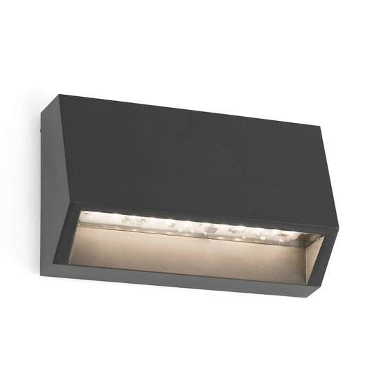 Kulmikas LED-ulkoseinälamppu Must - 9,6 cm