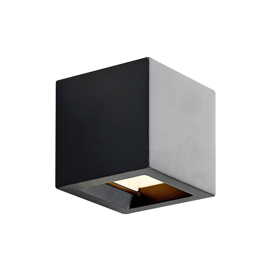 Lindby Quaso -LED-seinävalaisin betonia, musta