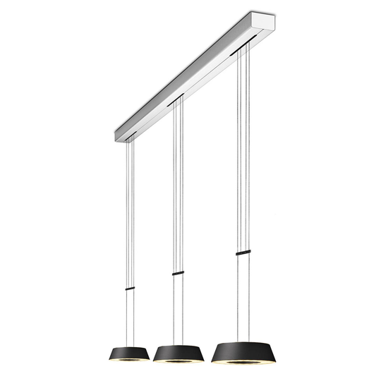 OLIGO Glance LED-riippuvalo 3 lamp. musta