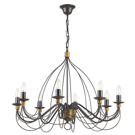 Kattokruunu Fiamma Marrone 8-lamp., ei varjostimia