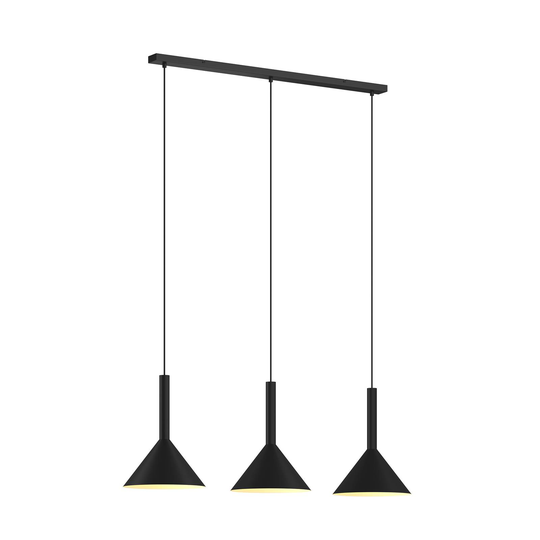 Arcchio Tadej -riippuvalo 3-lamp., musta-valk.