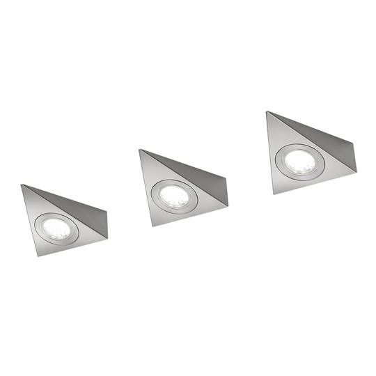 LED-kaapinalusvalaisin Ecco 3 kpl, mattanikkeli