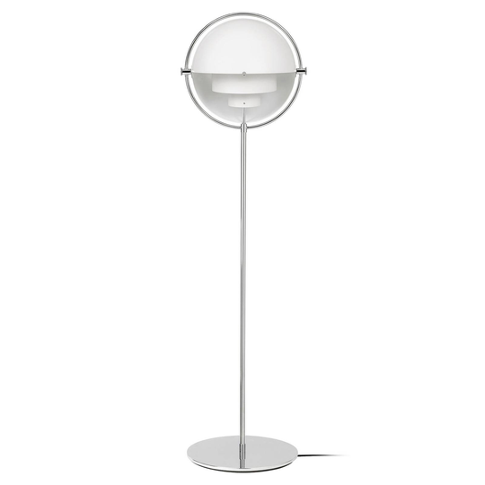 GUBI Multi-Lite -lattiavalo kromi/valkoinen