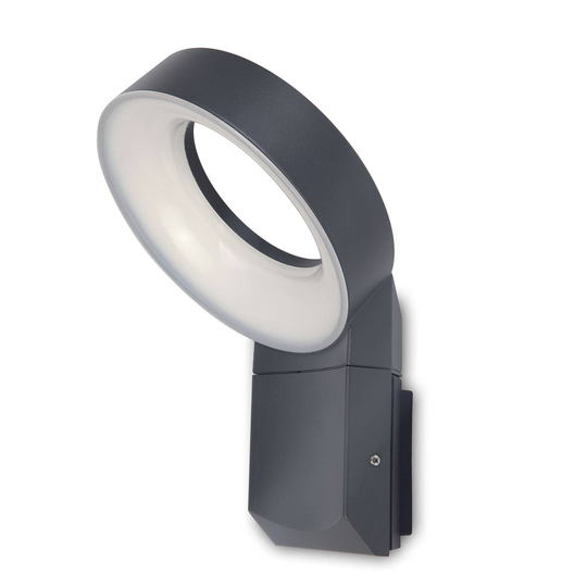 LED-ulkoseinävalaisin Meridian, pyöreä pää