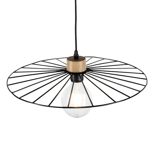 Envolight Yahel -riippuvalo, tammi/musta, Ø 45 cm