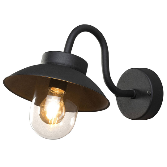 Ulkoseinävalaisin Vega Mini, leveys 22 cm, musta