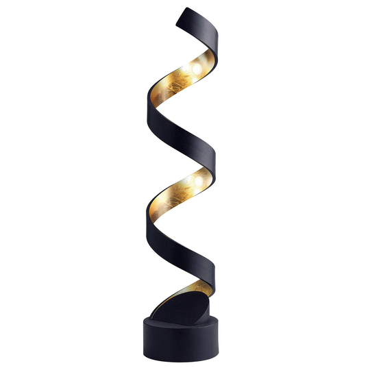 LED-pöytävalaisin Helix, 74 cm, musta-kulta