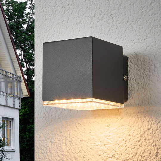 Tummanharmaa LED-ulkoseinävalaisin Lydia