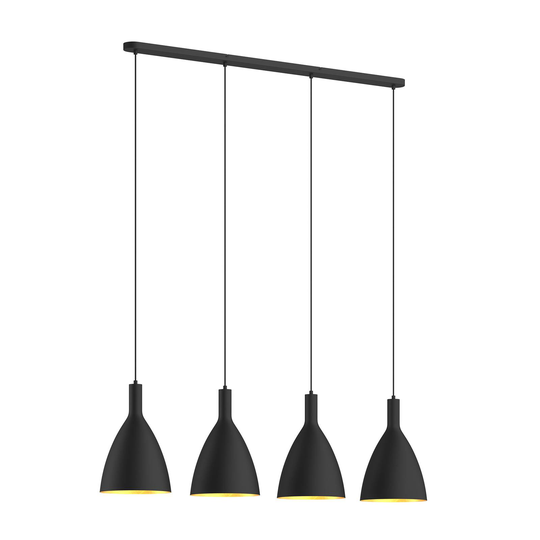 Arcchio Arthuria -riippuvalo, 4-lamp., musta
