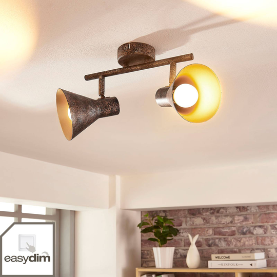 Mustakultainen LED-kattovalaisin Zera, easydim