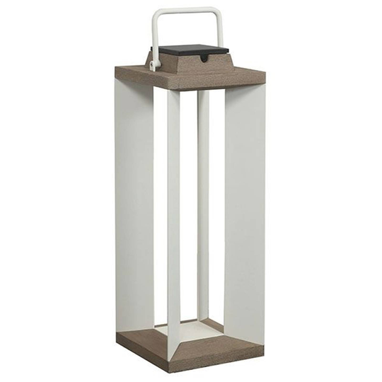 Aurinkokäyttöinen lyhty Teckalu valkoinen, 65,5 cm