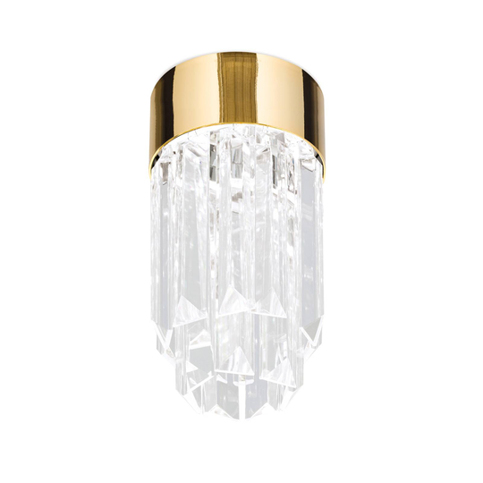 LED-kattovalaisin Prism kristallilasia Ø10cm kulta