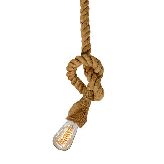Merellinen Rope-riippuvalaisin vintage-lampulla