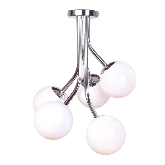 Kattovalaisin Selva, 5-lamp., sisäkkäinen, kromi