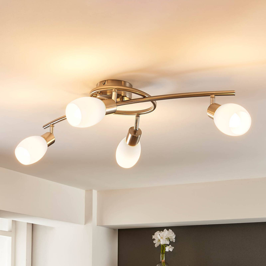 Lindby Arda -LED-kohdevalo lasia, 4 lamppua, 65 cm