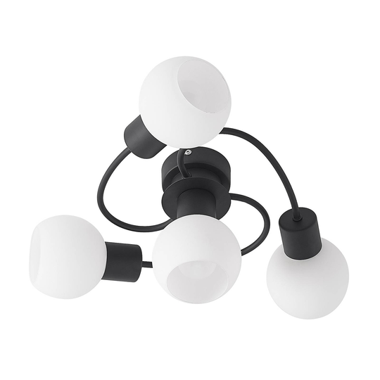 Lindby-LED-kattovalaisin Ciala, 4-lamp. musta