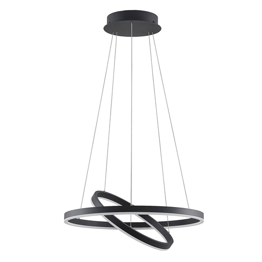 Arcchio Albiona -LED-riippuvalo musta 2 rengasta