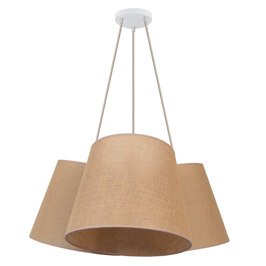 Riippuvalo Jute ruskea 3 lamppua, varjostin Ø45cm