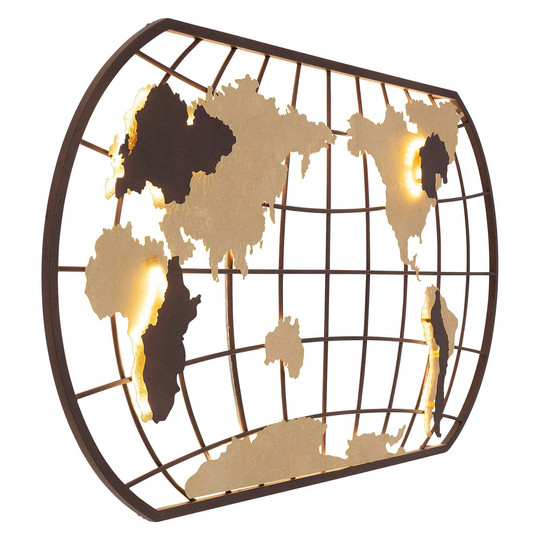 KARE Earth Grid -LED-seinävalaisin ruskea/kulta