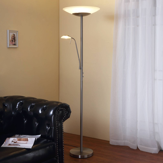 LED-lattiavalaisin Ragna lukuvalolla,matta nikkeli