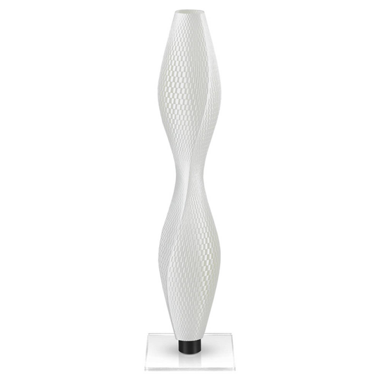LED-lattiavalo Flechtwerk Lava, 75 cm, valkoinen