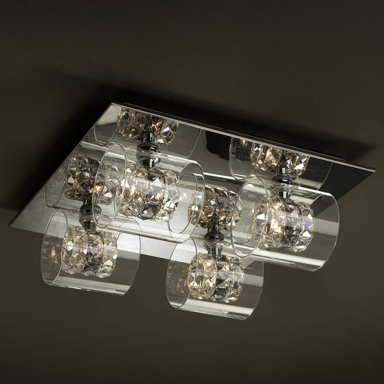 LED-kattovalaisin Flash kristallirenkailla