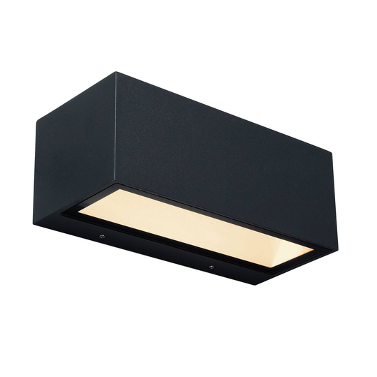 LED-ulkoseinälamppu Gemini mattamusta leveys 22cm