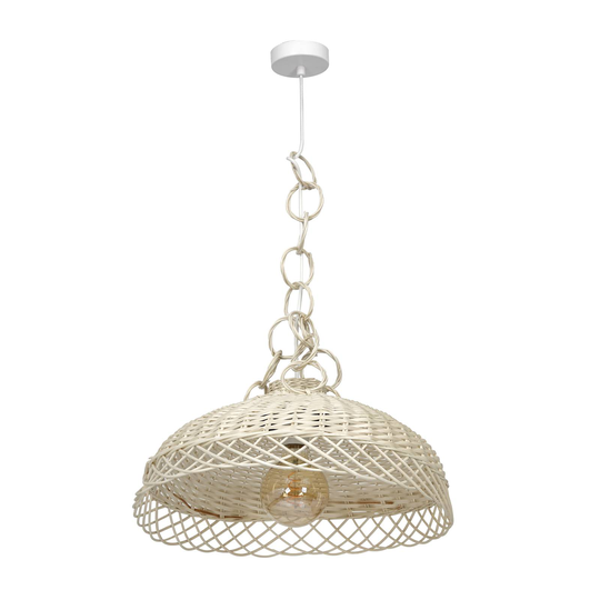 Vimini-riippuvalo, valkoisen pajuvarjostimen Ø44cm