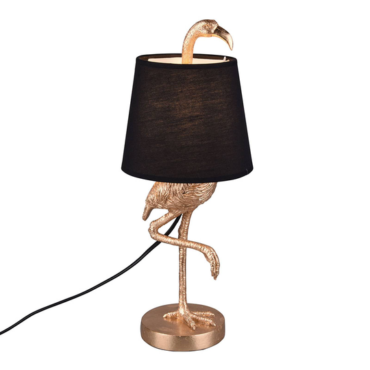 Pöytävalaisin Lola, flamingo, musta/kulta
