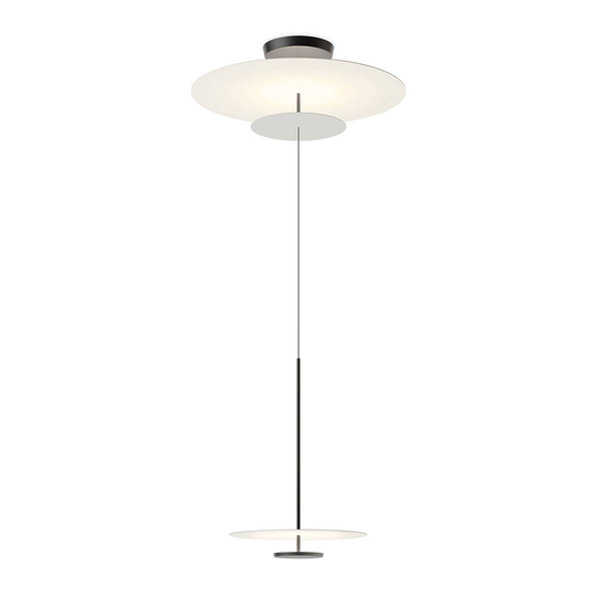 Vibia Flat -LED-riippuvalo Ø 90 cm harmaa L1