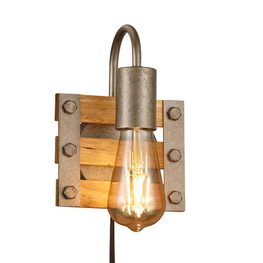 Seinävalaisin Khan vintage johto + pistoke 1-lamp.